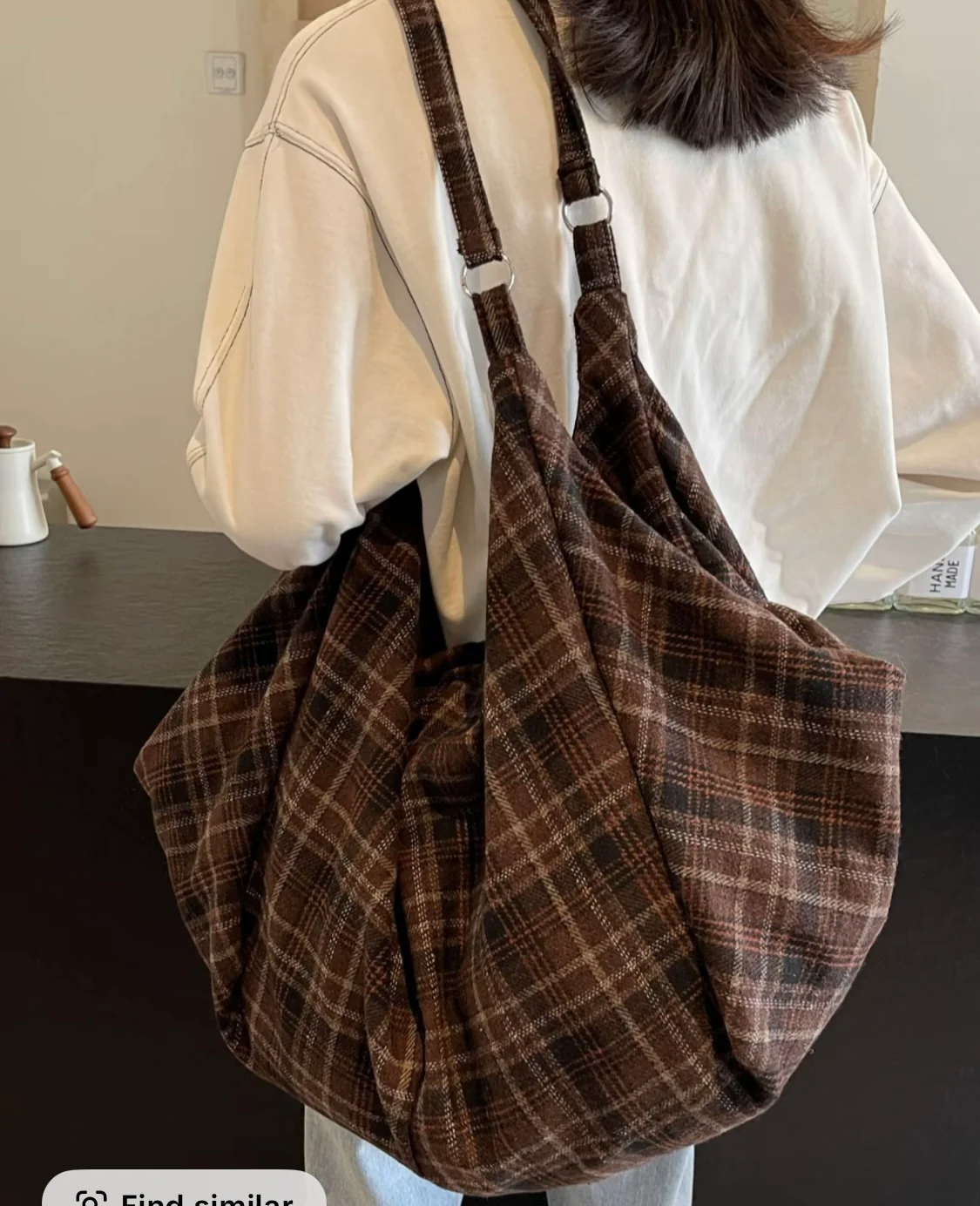 The Verona Plaid Slouch Bag - Image 17