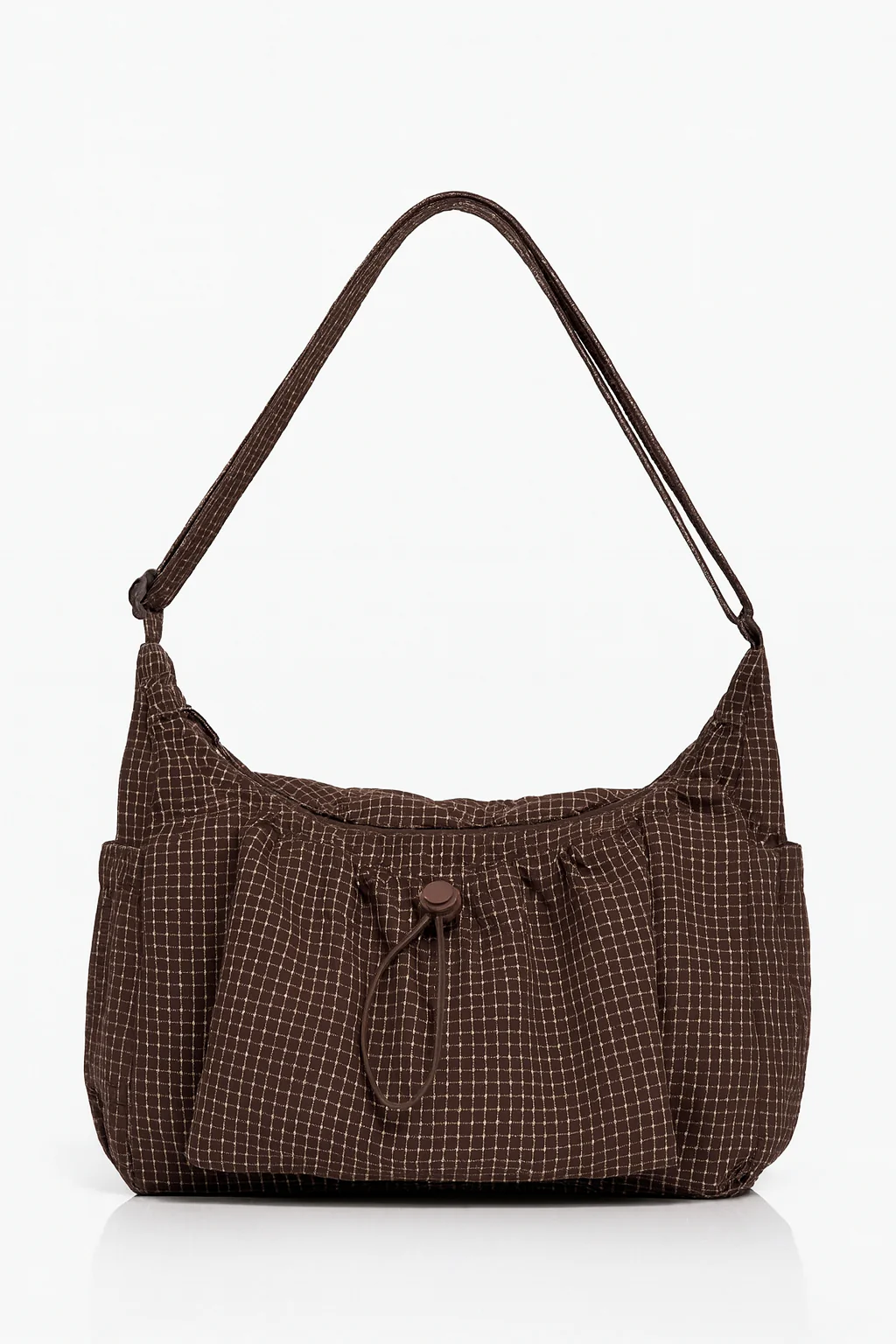 Midnight Grid Ruched Shoulder Bag - Image 4