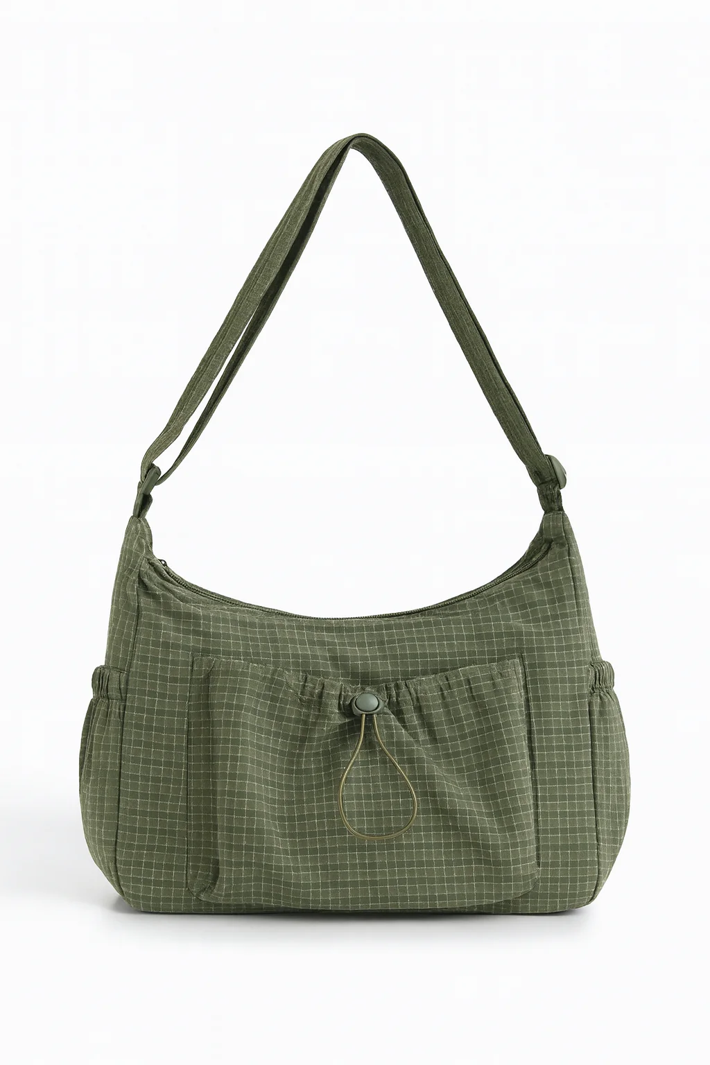 Midnight Grid Ruched Shoulder Bag - Image 8